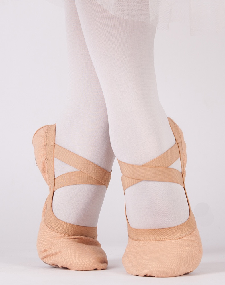 Dance Shoes Red Dance For Adults, Unisex, Cat Paw Canvas, Elastic Opening, Skin-colored, Soft Sole, No-lace-up Practice Ballet Shoes_voghion.com