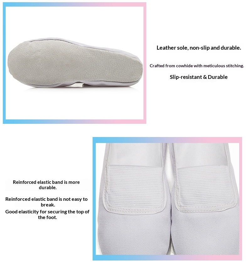 Sapatos de dança para adultos e crianças, ginástica, balé e ioga, com sola macia e formato de pata de gato, brancos, ideais para professores de dança._voghion.com