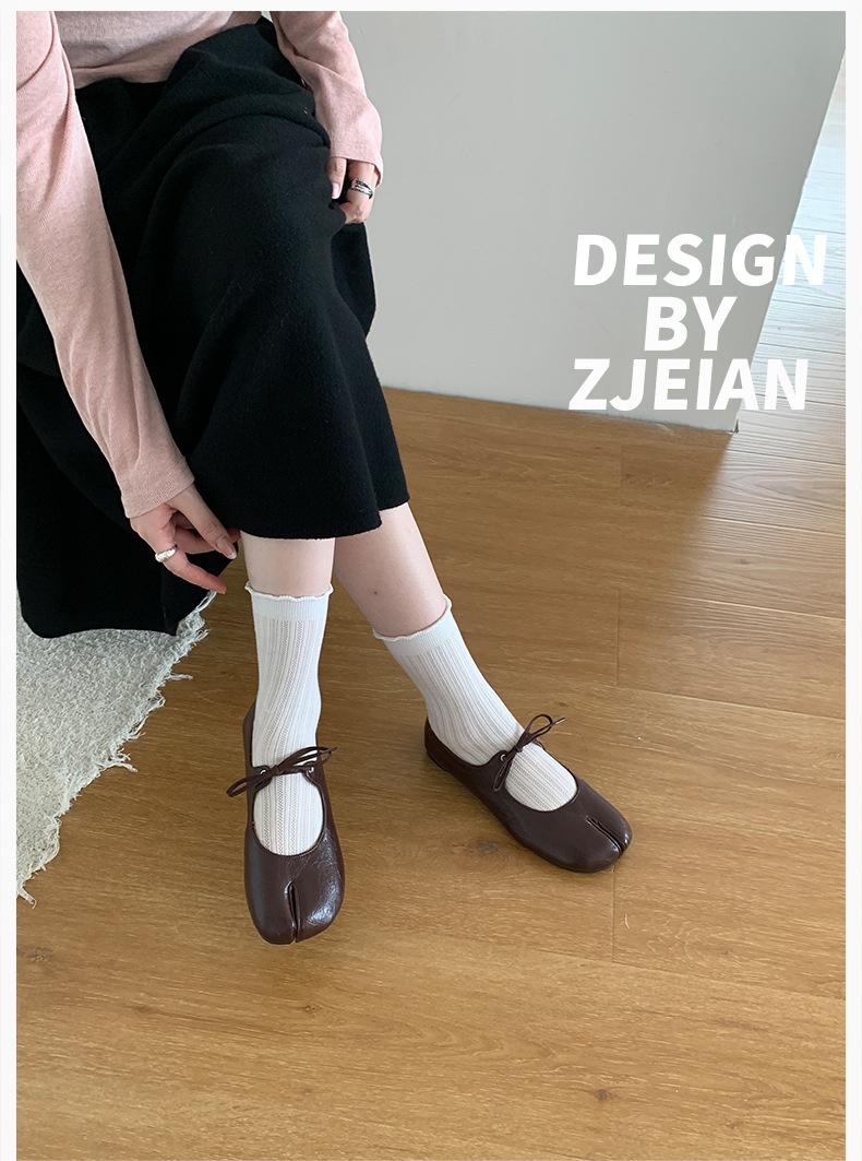 Scarpe da danza mary jane da donna stile francese con punta divisa_voghion.com