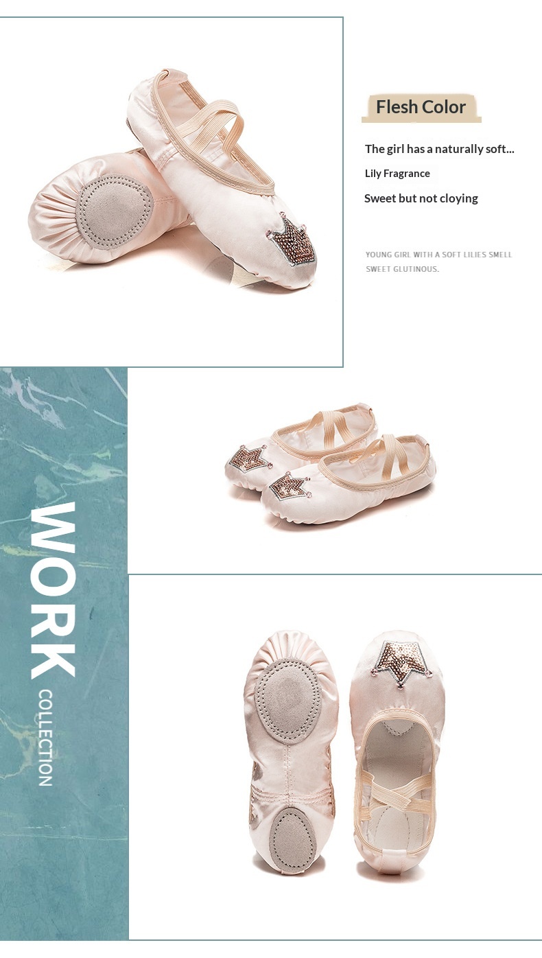 Scarpette da danza classica rosa per bambine con suola morbida_voghion.com