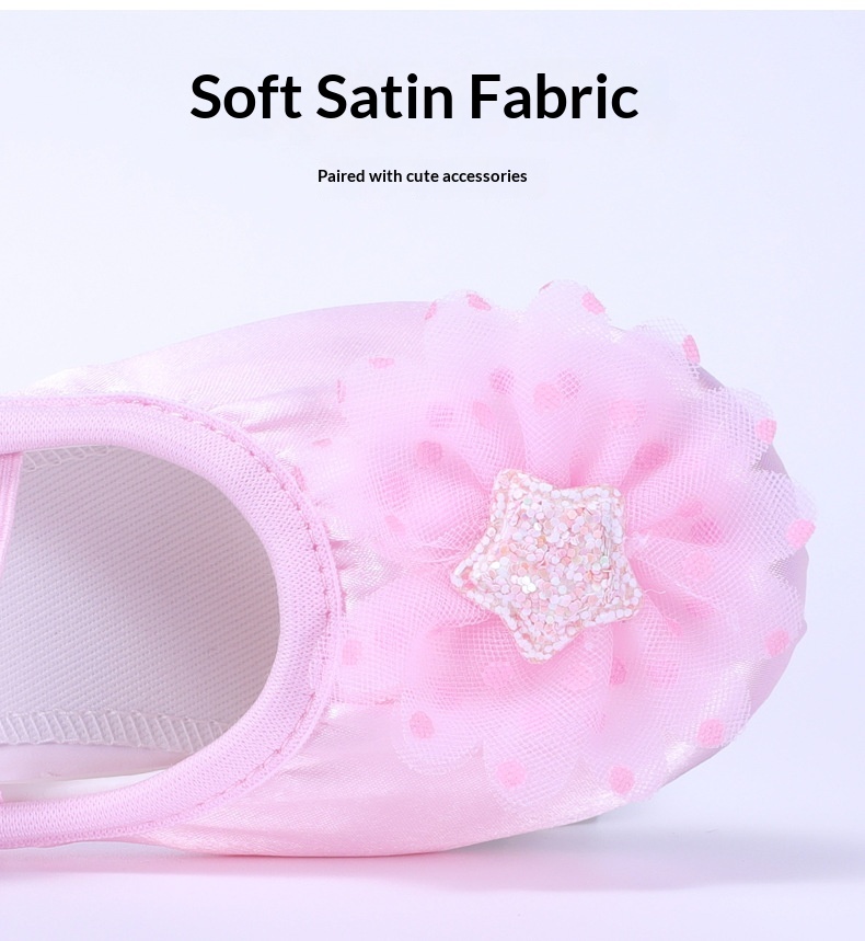 Sapatilhas de ballet para meninas com sola macia para dança_voghion.com