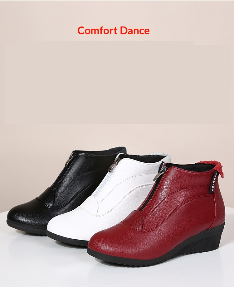Women's Winter Dance Boots Flat Cold-proof Square Dance Shoes_voghion.com