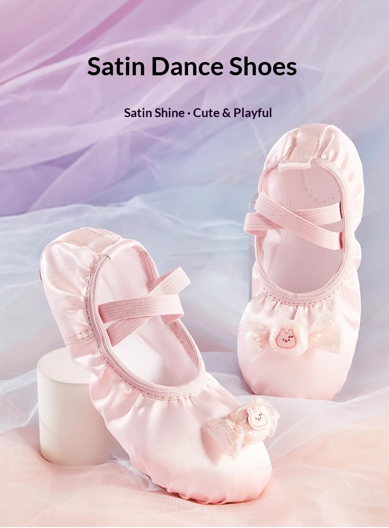 Sapatilhas de ballet para menina com sola macia para treino_voghion.com