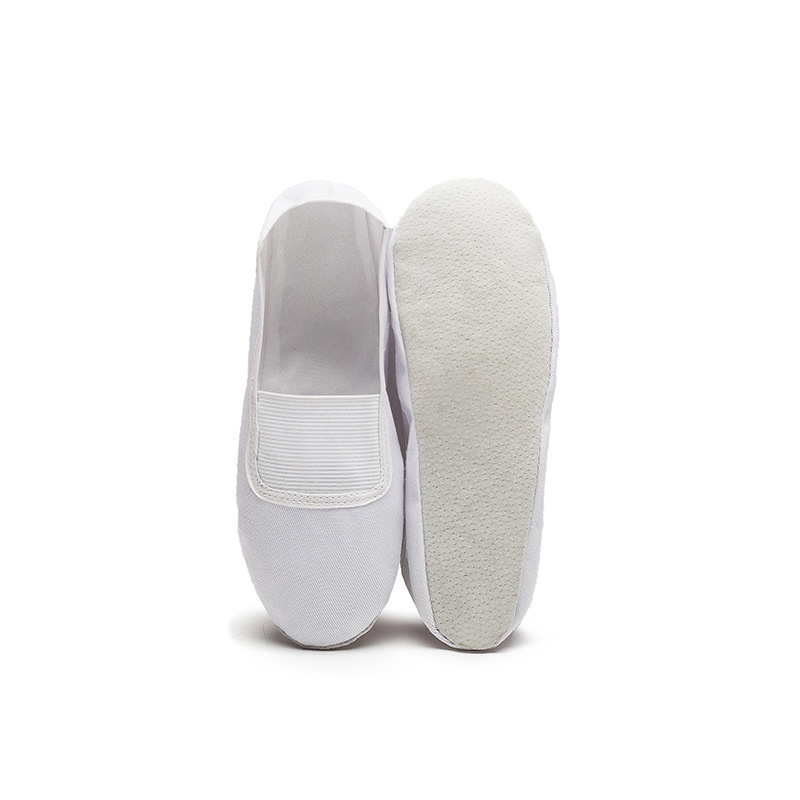 Sapatos de dança para adultos e crianças, ginástica, balé e ioga, com sola macia e formato de pata de gato, brancos, ideais para professores de dança._voghion.com