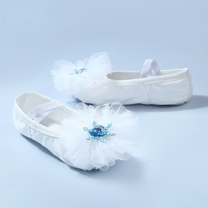 Dance Shoes New Dance Shoes For Children Soft Sole Girls Practice No-Tie Special Chinese Performance Dancing Cat Paw Ballet_voghion.com