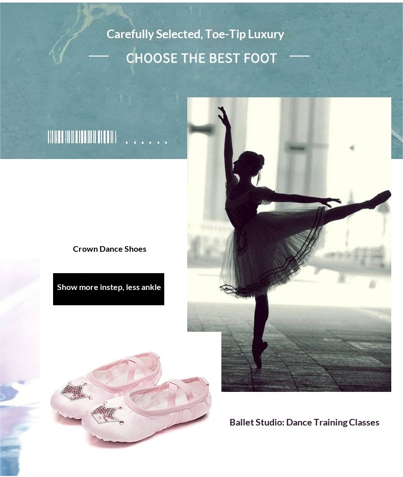 Scarpette da danza classica rosa per bambine con suola morbida_voghion.com