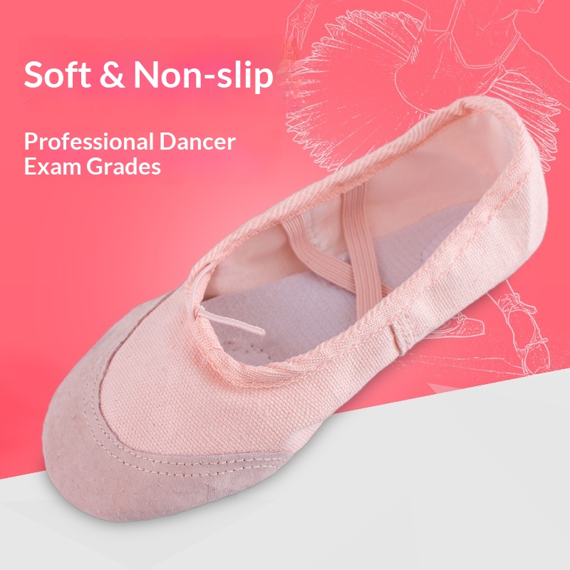 Ballettschuhe Für Mädchen Aus Canvas Für Tanztraining Atmungsaktiv_voghion.com