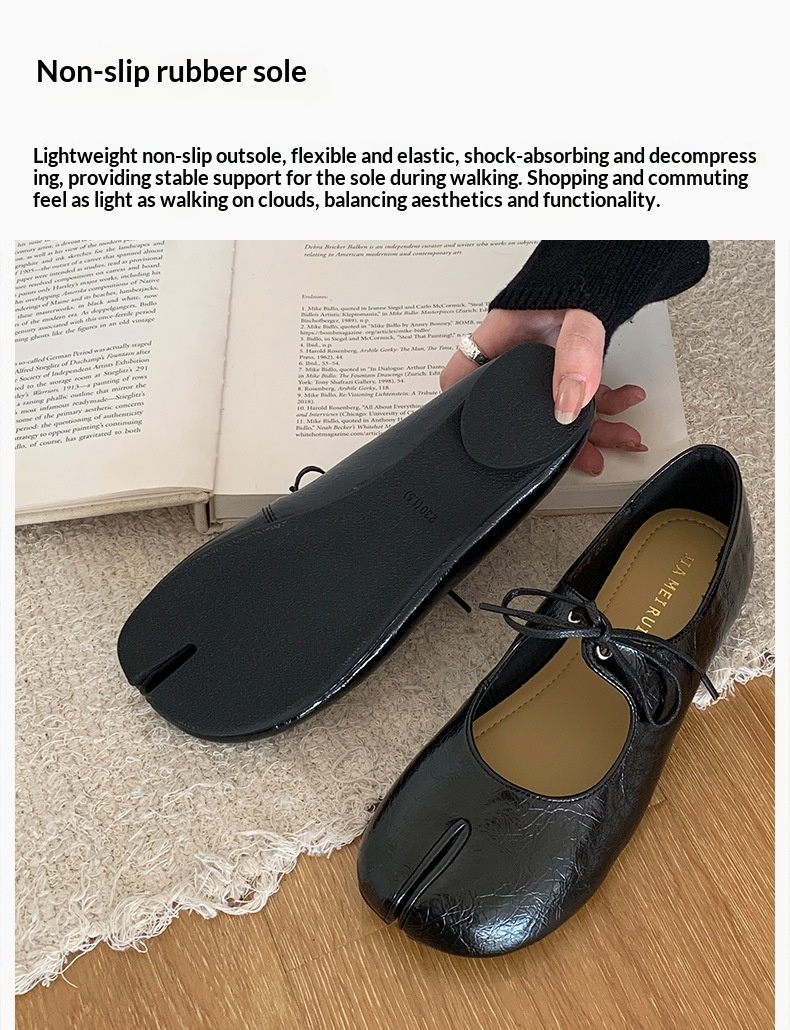 Scarpe da danza mary jane da donna stile francese con punta divisa_voghion.com