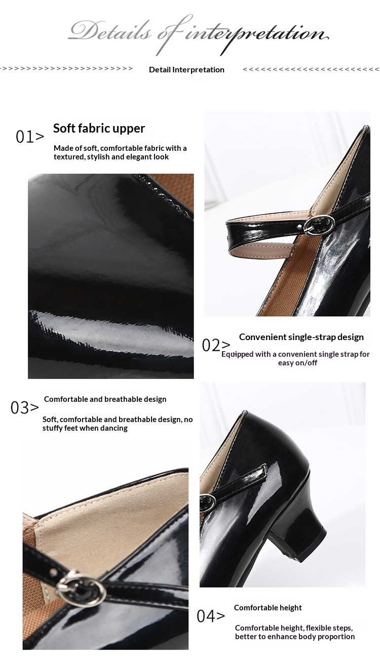 Latijnse dansschoenen voor dames met zachte zool en hak_voghion.com