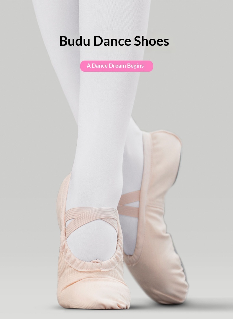 Childrens Ballet Shoes Soft Soled Canvas Dance Practice Pumps_voghion.com