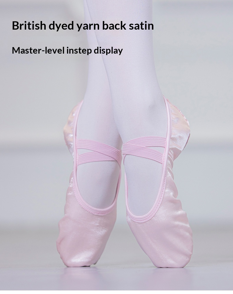 Satin Ballet Dance Shoes For Adults Soft Sole For Performance_voghion.com