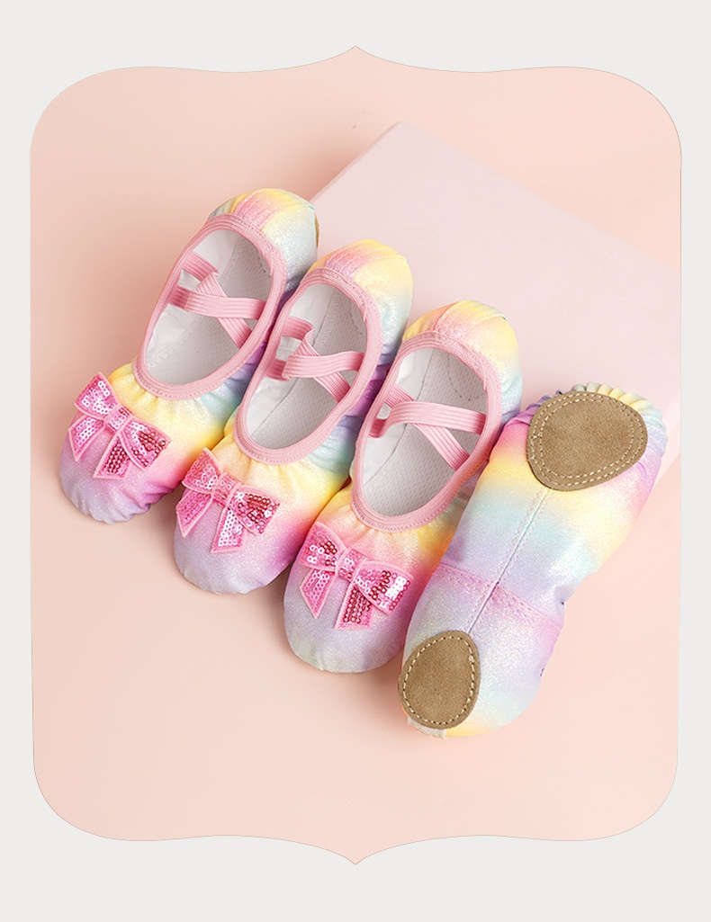Sapatilhas de ballet para menina com sola macia e pata gato_voghion.com