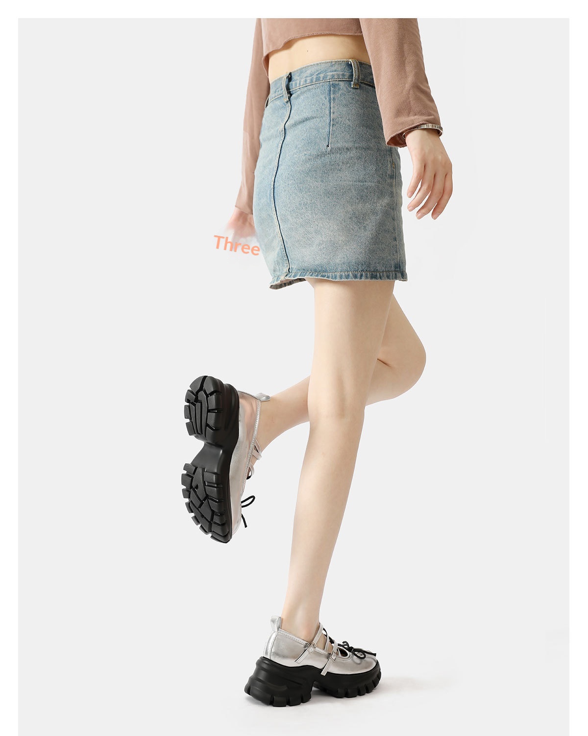 Women's Silver Ballet Dance Shoes Platform Thick Soled Leather_voghion.com
