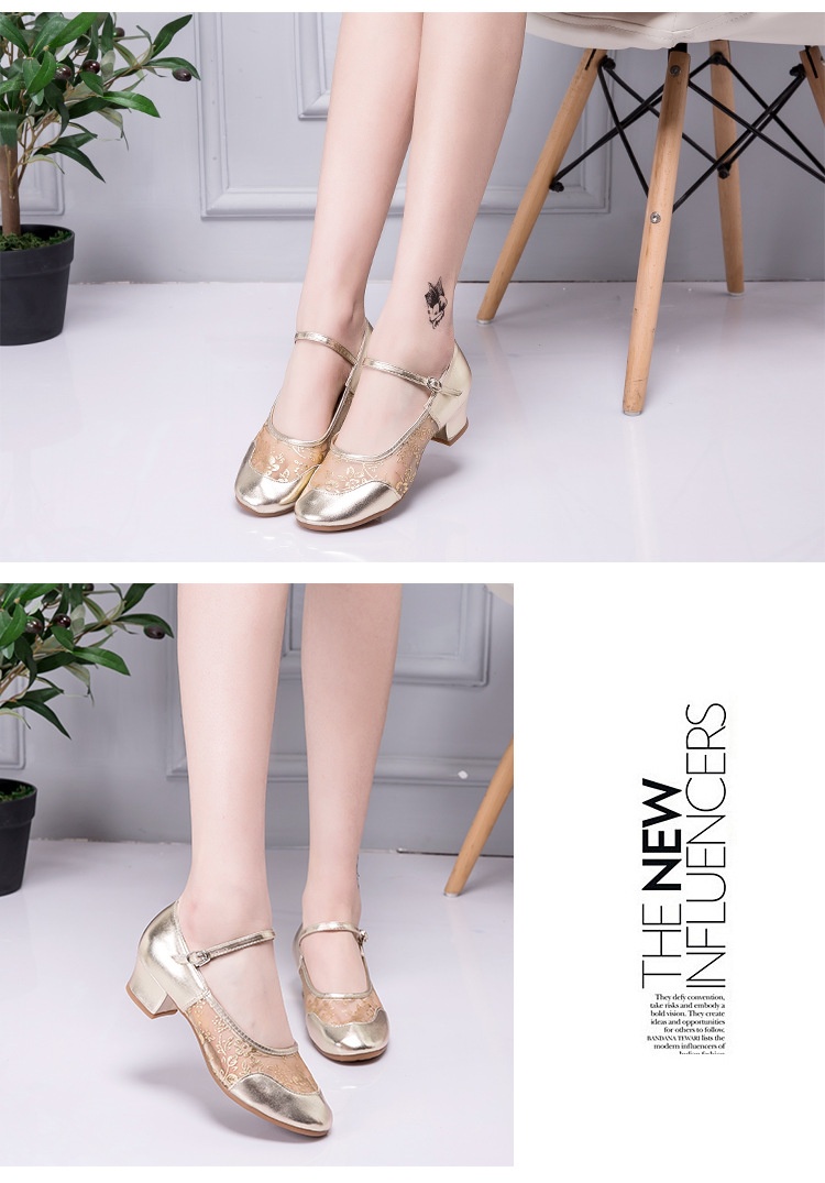Professional Women's Latin Dance Shoes With Soft Mesh Sole_voghion.com