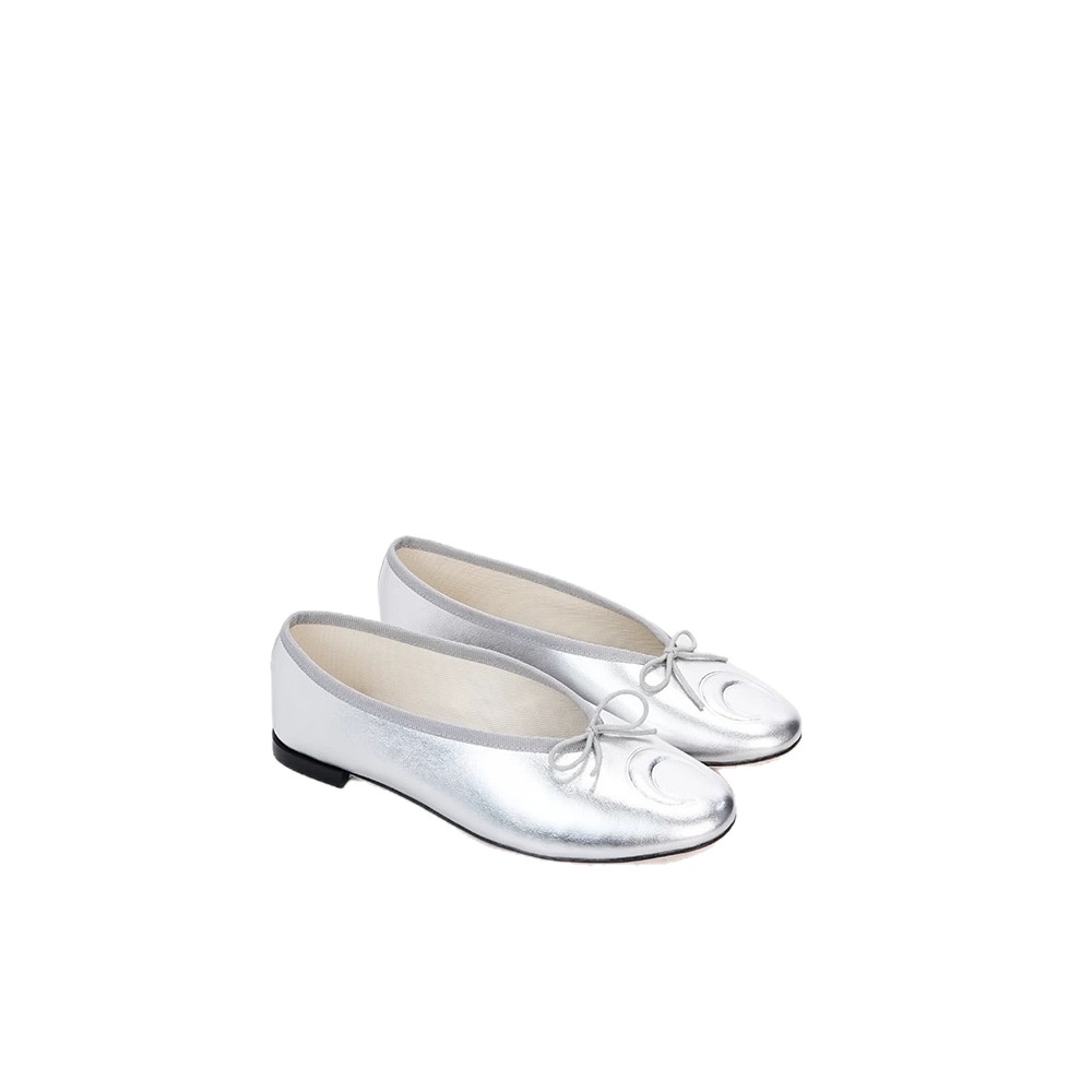 Dance Shoes High-End Custom Niche Style Moon-Shaped Shallow Mouth Single For Women Crescent Print Bow Flat Ballet Shoes_voghion.com