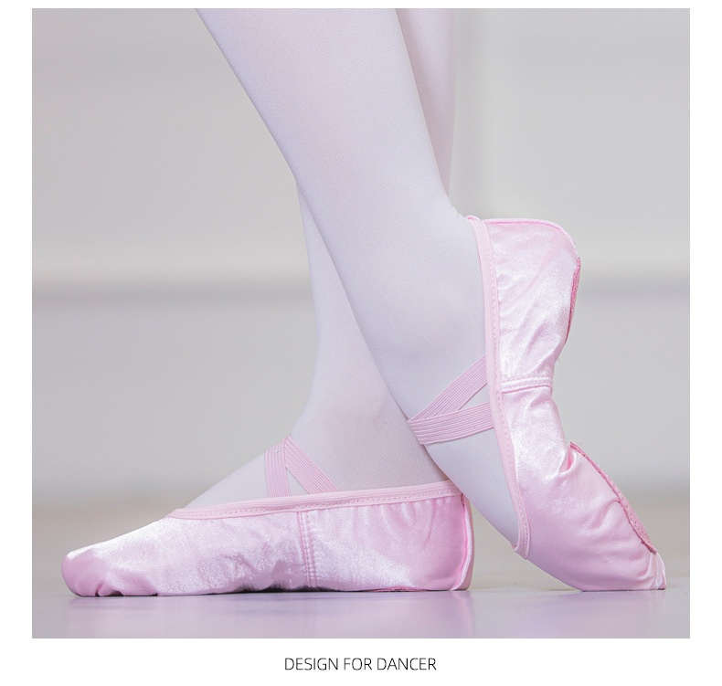 Satin Ballet Dance Shoes For Adults Soft Sole For Performance_voghion.com