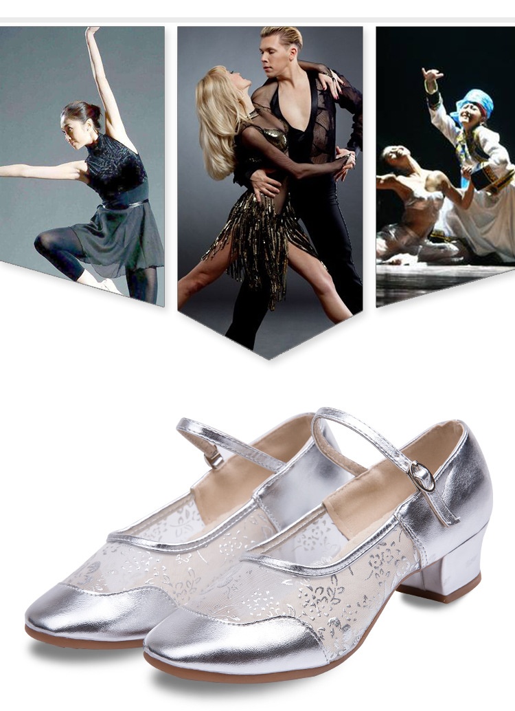 Professional Women's Latin Dance Shoes With Soft Mesh Sole_voghion.com