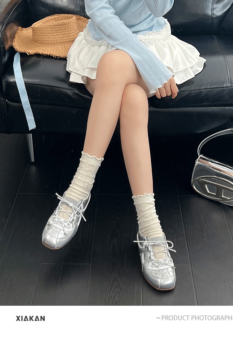 Silver Mary Jane Dance Shoes With Soft Soles For Comfort And Height_voghion.com