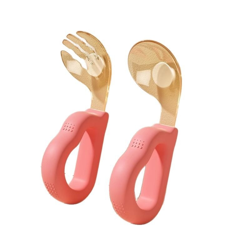 Nido Jingqi Learning To Eat Training Fork One-Year-Old Baby Self-Feeding Complementary Food Spoon Children's Tableware Set_voghion.com