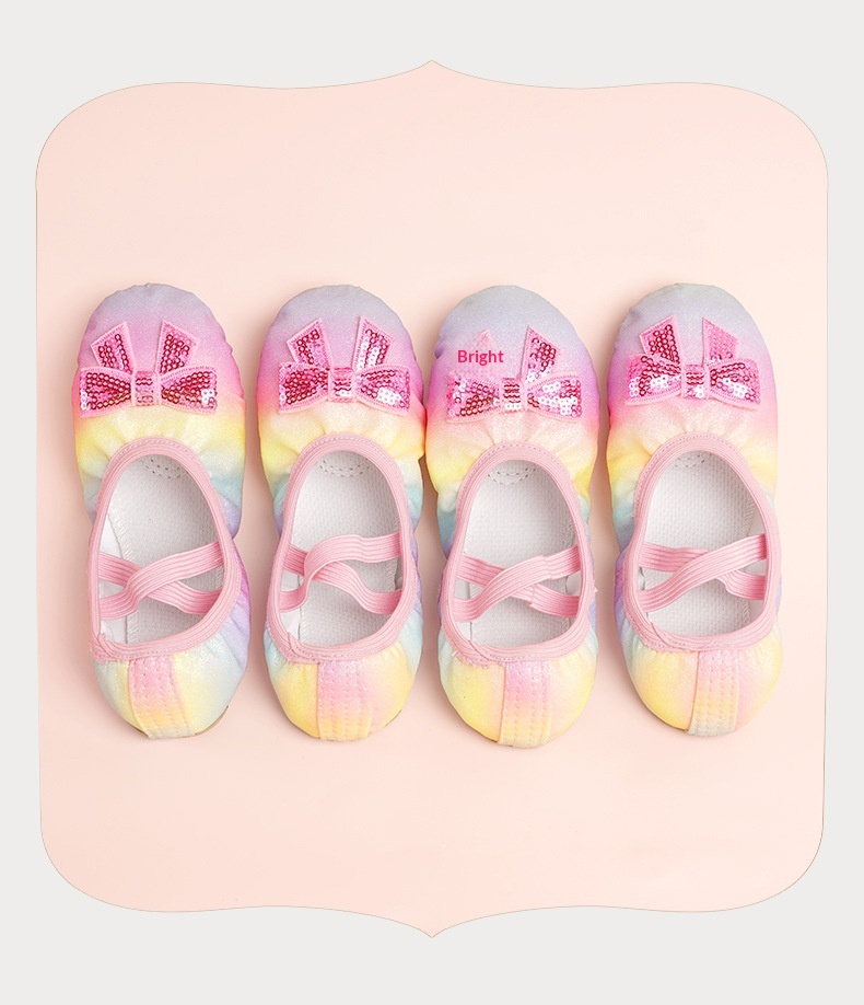 Sapatilhas de ballet para menina com sola macia e pata gato_voghion.com