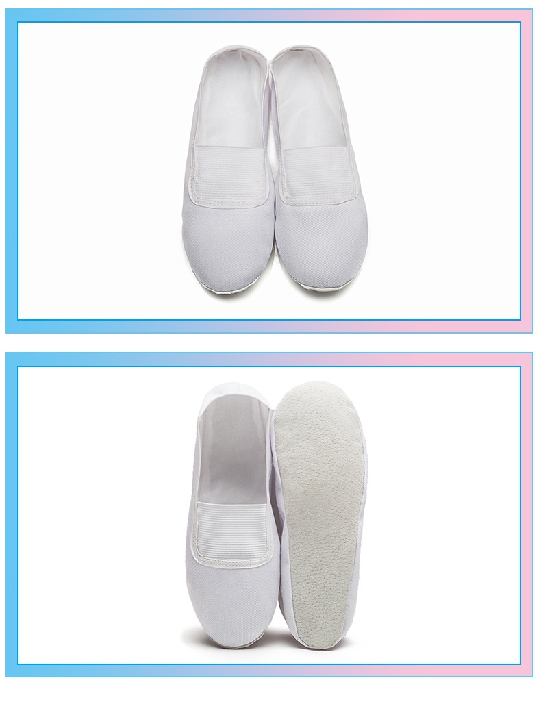 Sapatos de dança para adultos e crianças, ginástica, balé e ioga, com sola macia e formato de pata de gato, brancos, ideais para professores de dança._voghion.com