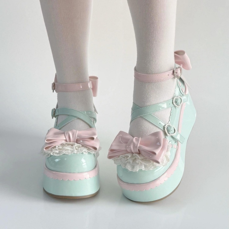 Dance Shoes Small Leather Lolita For Women Japanese Style Soft Girl JK Spring New Thick-Soled Bow Mary Jane Shoes_voghion.com