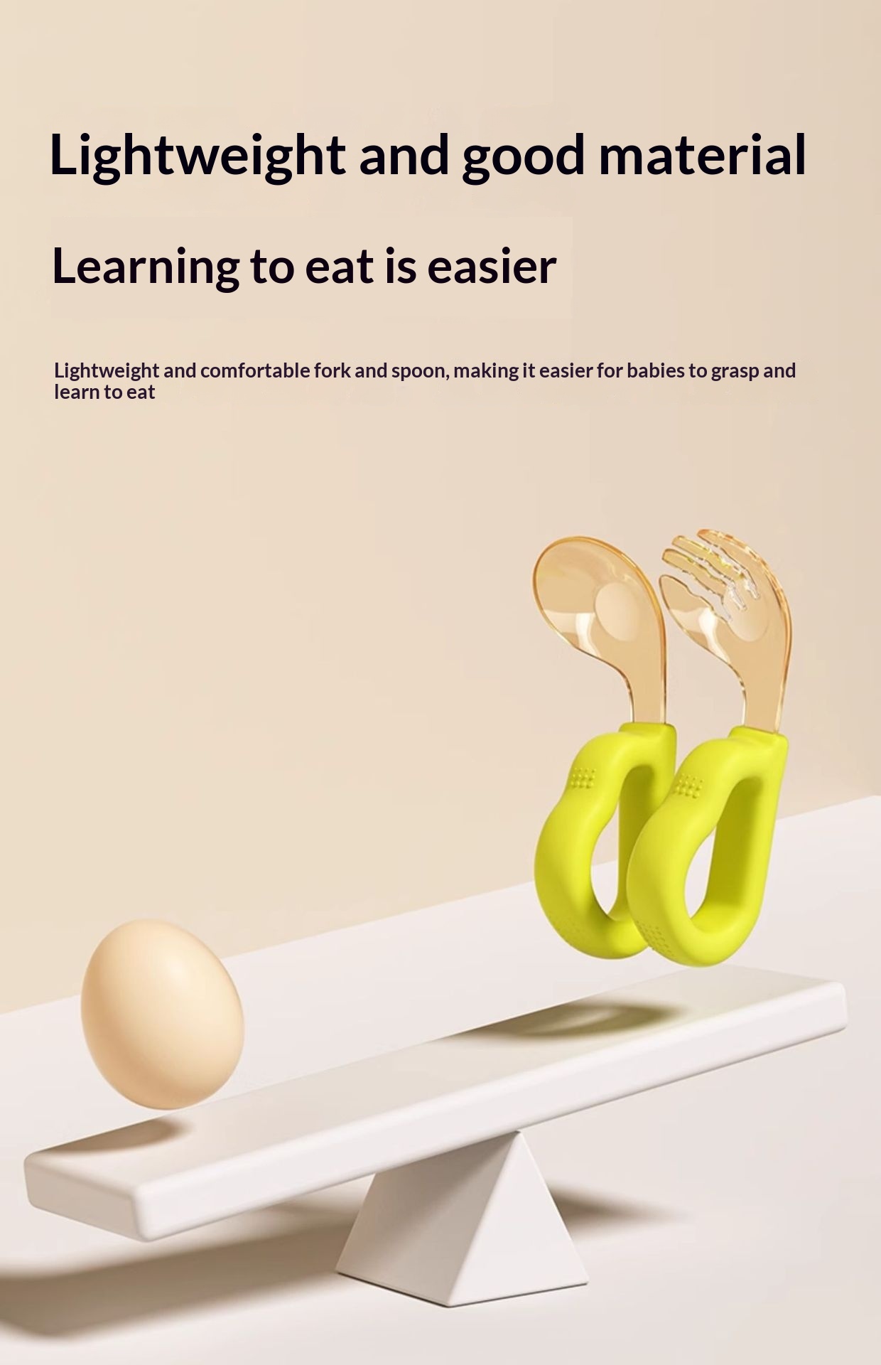 Baby Feeding Utensils Set - Self-feeding Training Fork And Spoon_voghion.com