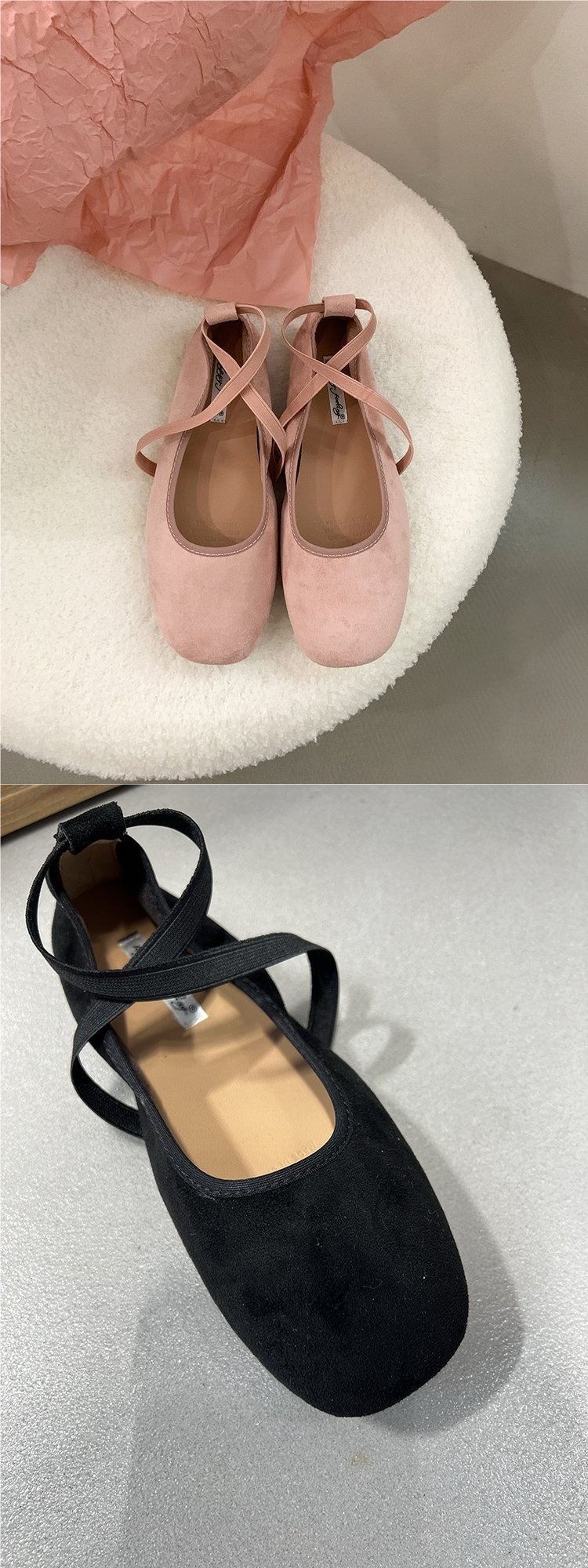 Red Ballet Dance Shoes Women's Flat Suede Comfortable Evening_voghion.com