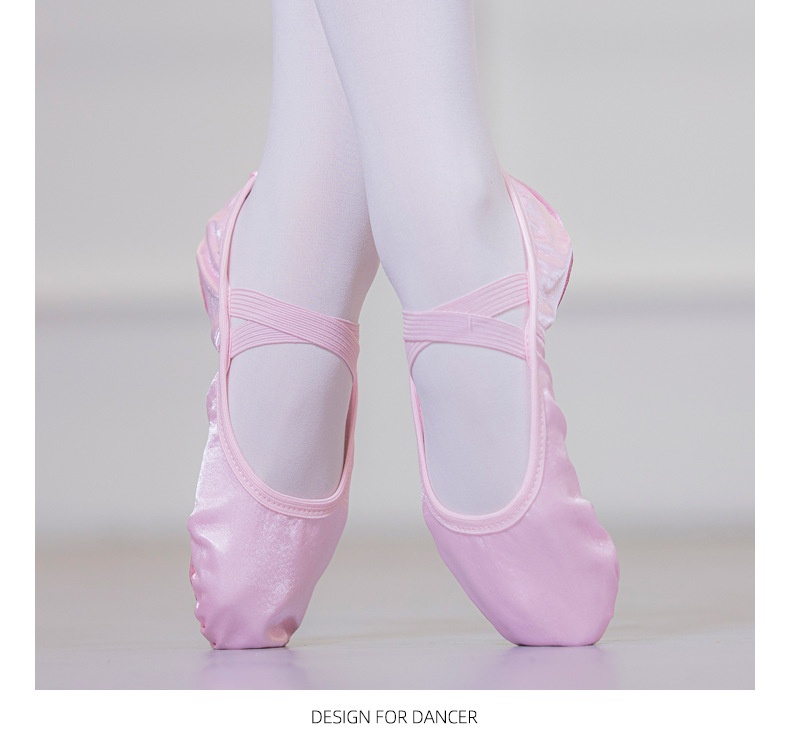 Satin Ballet Dance Shoes For Adults Soft Sole For Performance_voghion.com