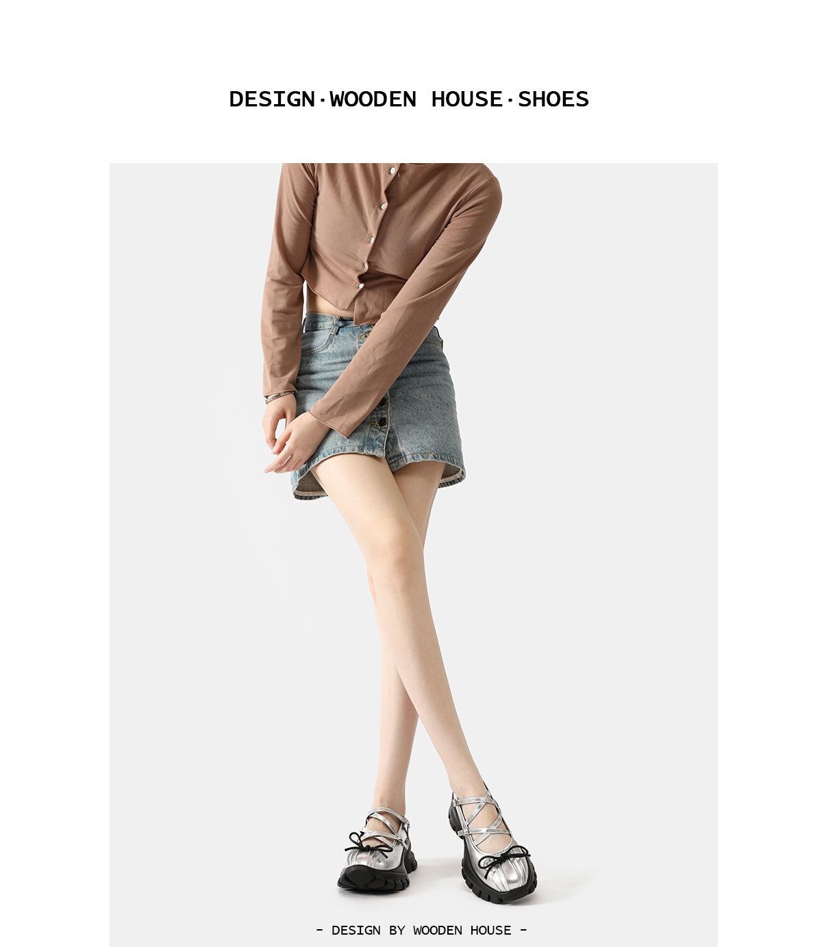 Women's Silver Ballet Dance Shoes Platform Thick Soled Leather_voghion.com