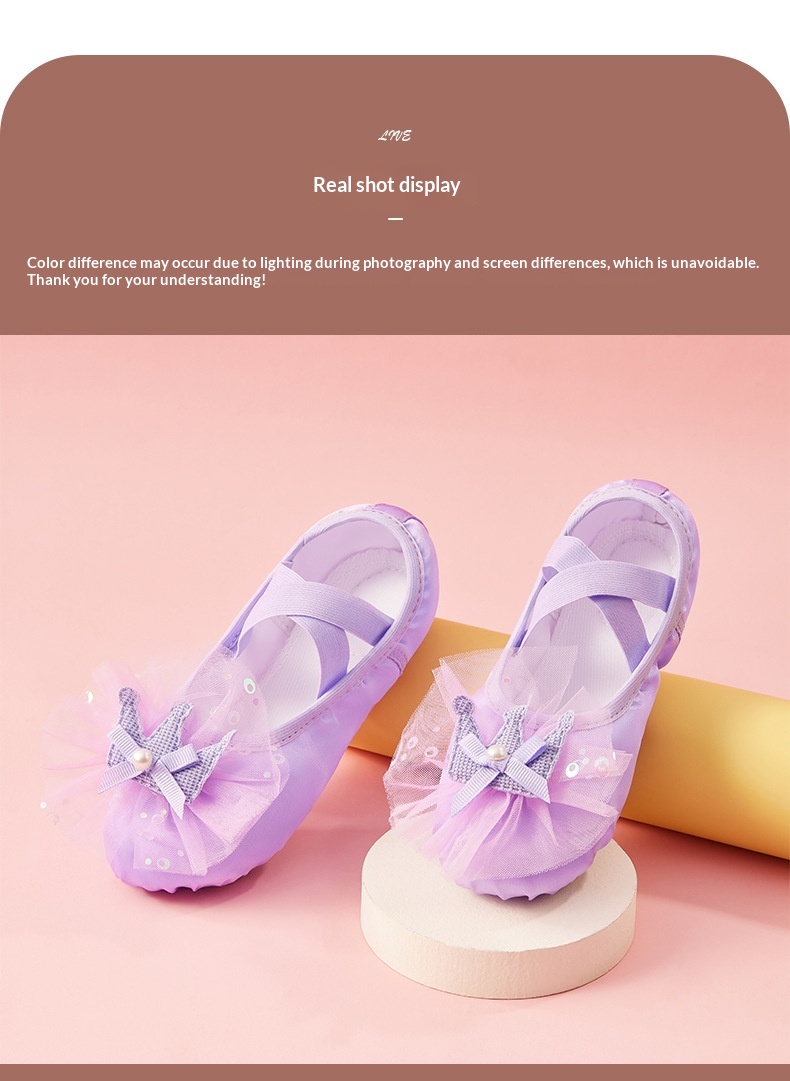 Ballet dansesko til børn med 3d krone design_voghion.com