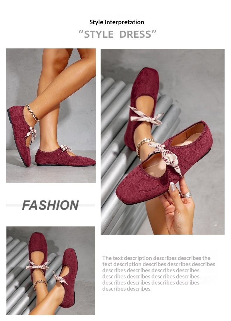 Comfortable Women's Ballet Dance Shoes With Square Toe Design_voghion.com