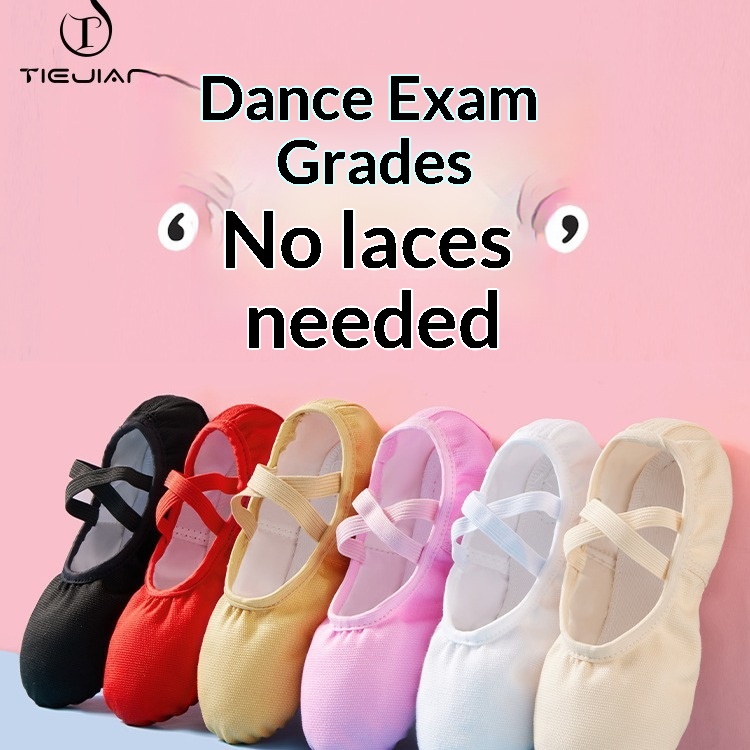 Dansschoenen voor kinderen met zachte zool, zonder veters, kattenpootjes, witte oefenschoenen voor ballet, dans, yoga en andere activiteiten._voghion.com