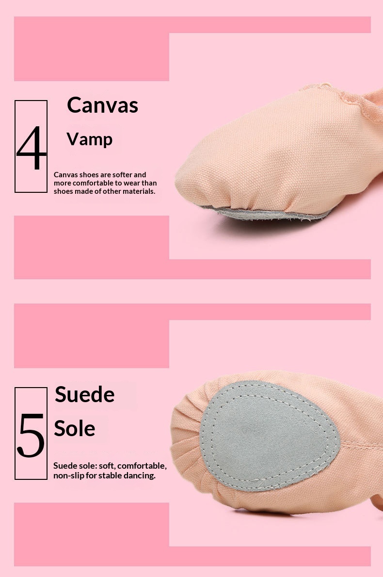 Chaussures de danse professionnelles en cuir à semelle souple_voghion.com