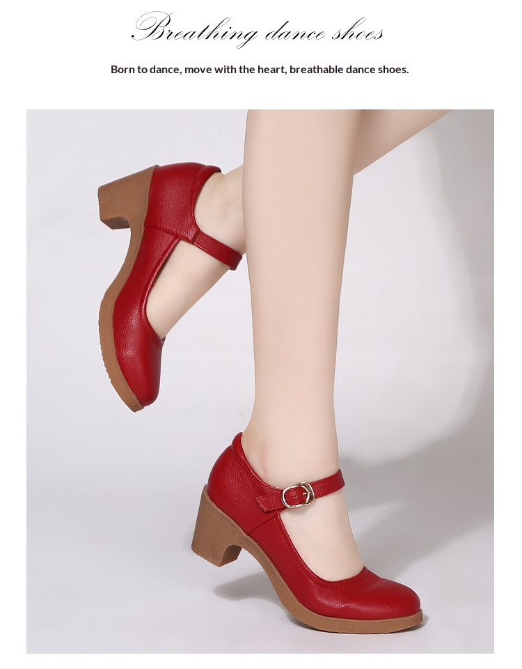 Comfortable Mid-heel Dance Shoes For Women Soft Sole Dancing Footwear_voghion.com