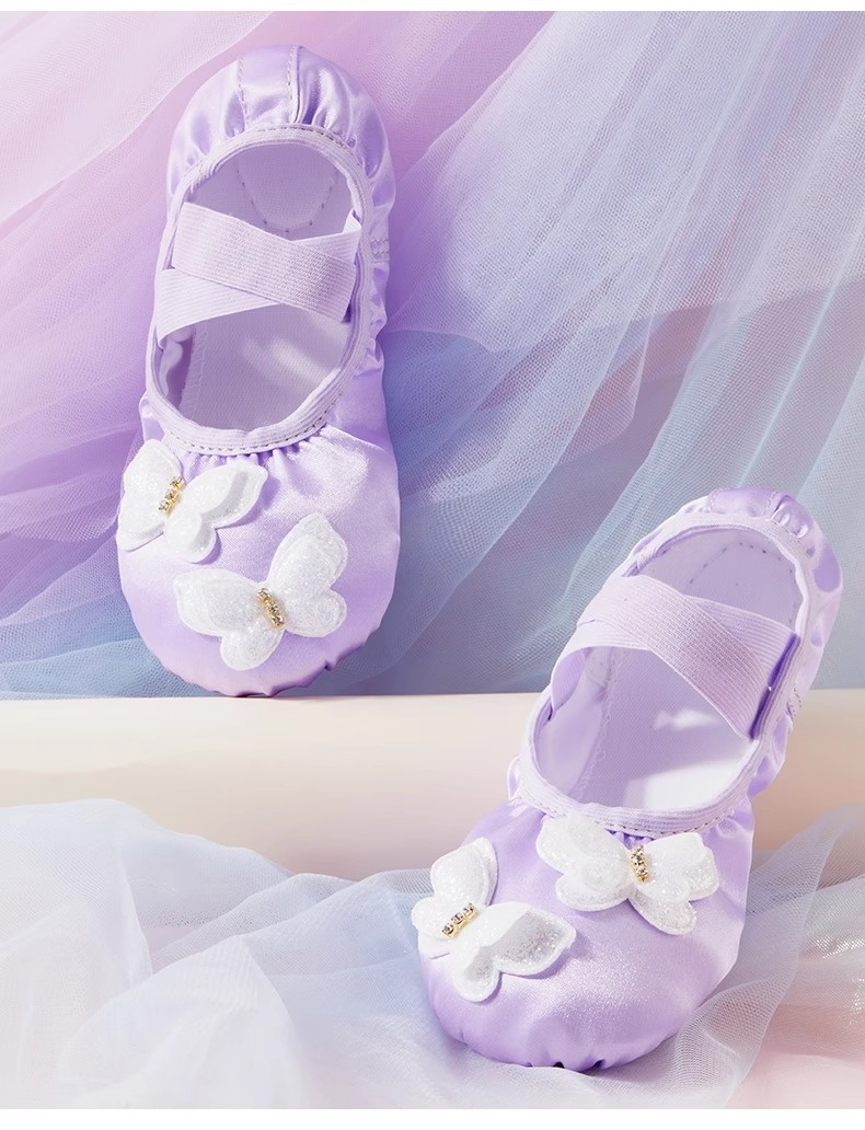 Sapatilhas de ballet para menina com sola macia para treino_voghion.com