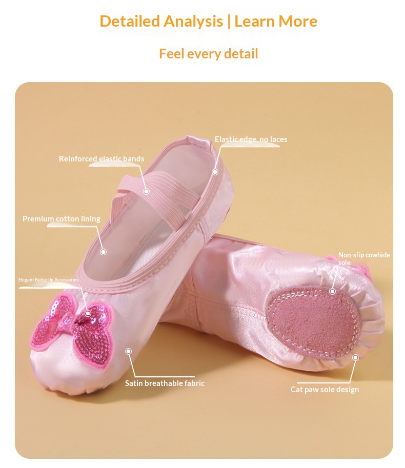 Chaussons de danse classique chinois pour fille semelle souple_voghion.com