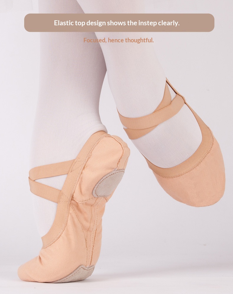Dance Shoes Red Dance For Adults, Unisex, Cat Paw Canvas, Elastic Opening, Skin-colored, Soft Sole, No-lace-up Practice Ballet Shoes_voghion.com