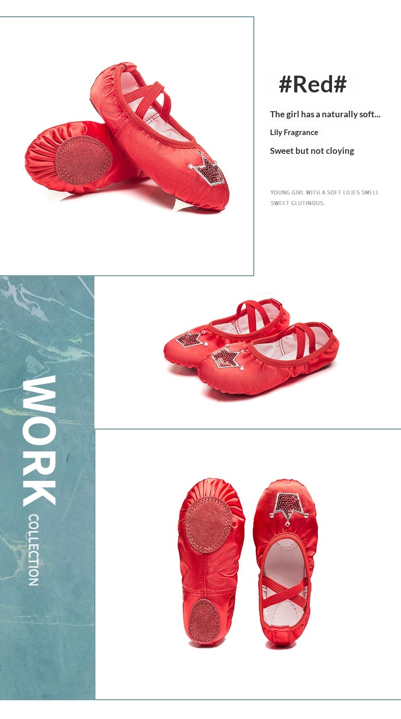 Scarpette da danza classica rosa per bambine con suola morbida_voghion.com