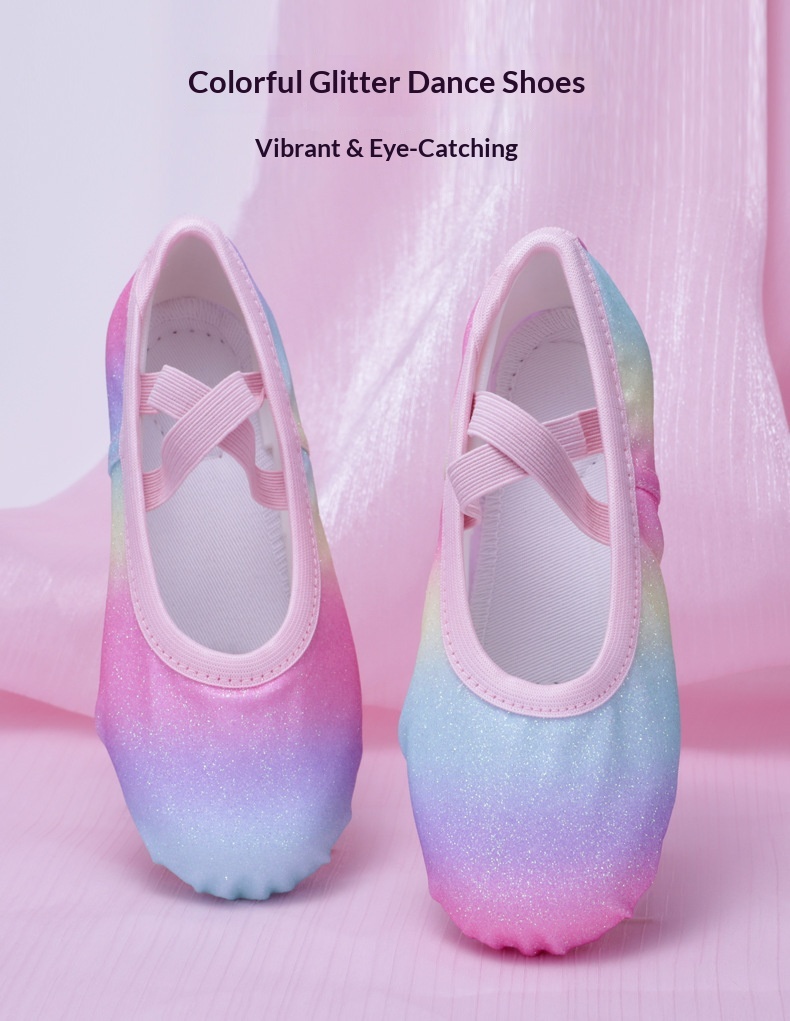 Scarpe da ballo danza classica arcobaleno lucide comode_voghion.com