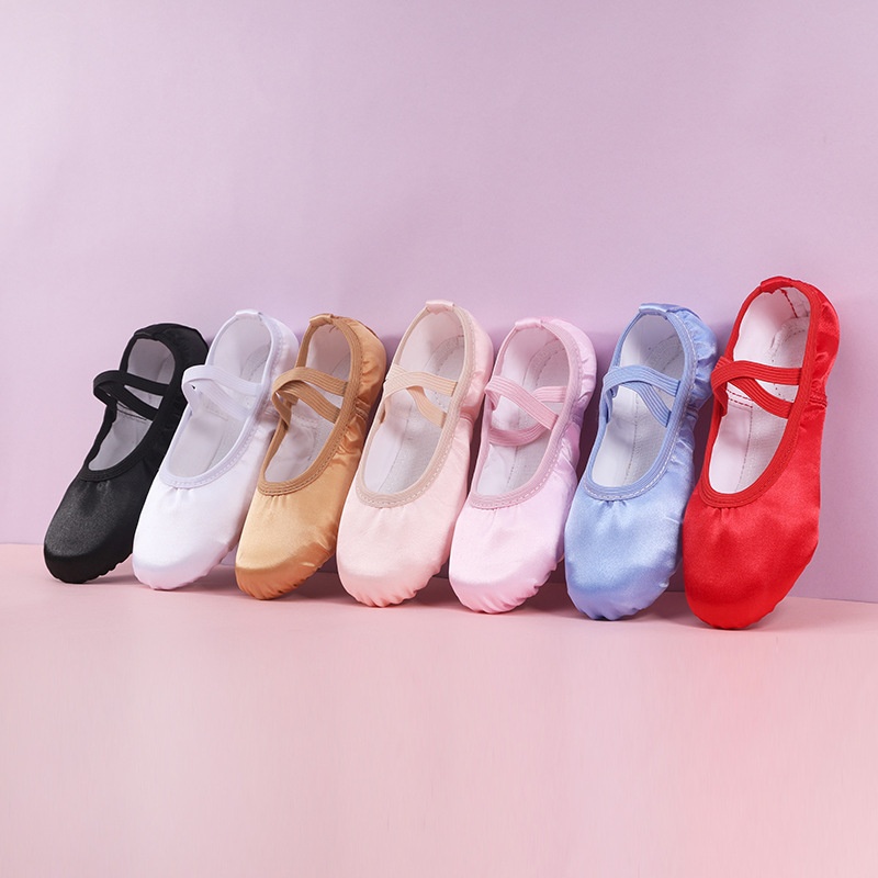 Tanzschuhe Satin Ballett Katzenpfote Körperübung Tanzschuhe Bewertung Aufführung Weiche Sohle Yoga Erwachsene_voghion.com