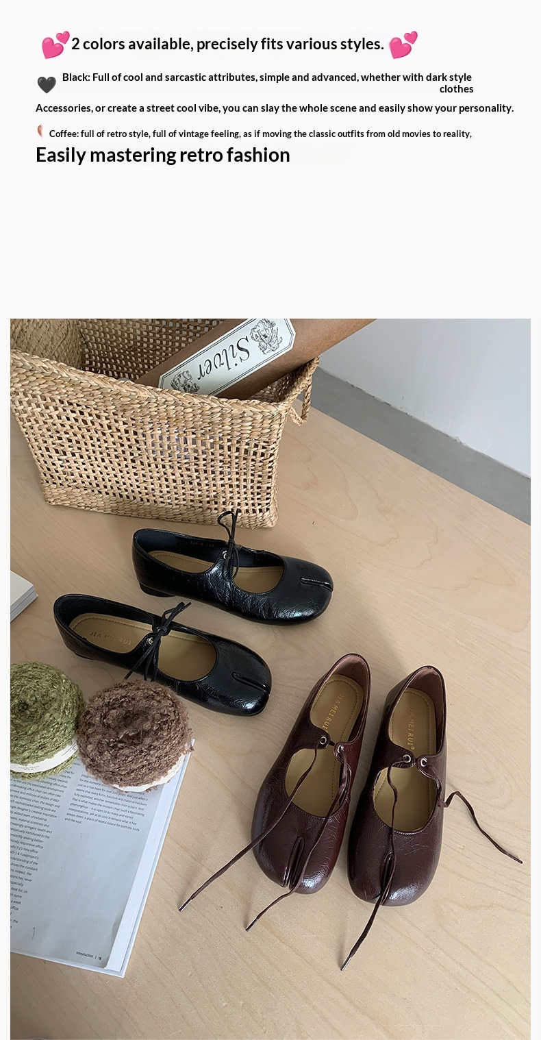 Scarpe da danza mary jane da donna stile francese con punta divisa_voghion.com