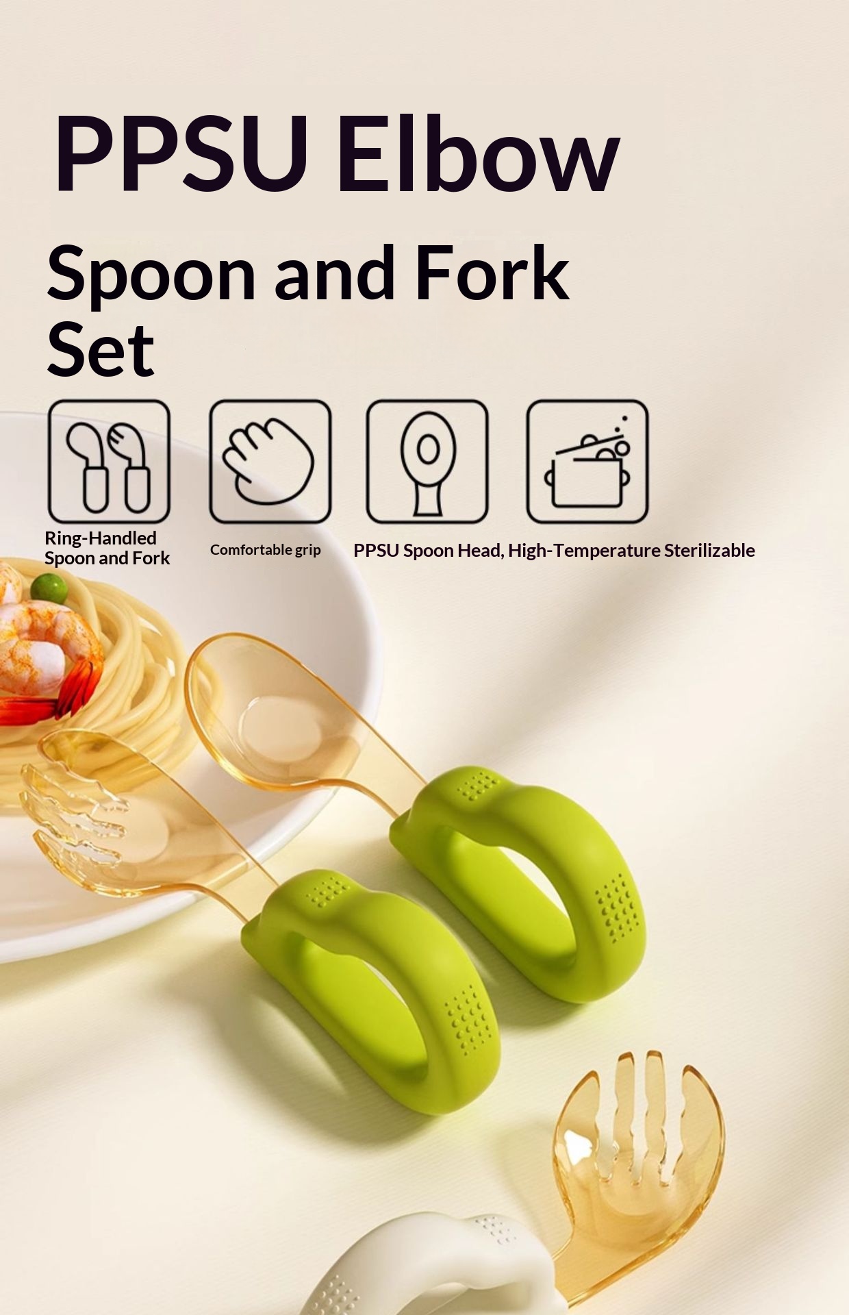 Baby Feeding Utensils Set - Self-feeding Training Fork And Spoon_voghion.com