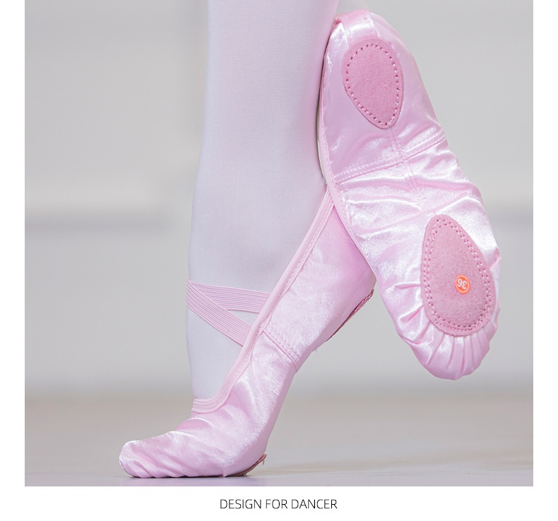 Satin Ballet Dance Shoes For Adults Soft Sole For Performance_voghion.com