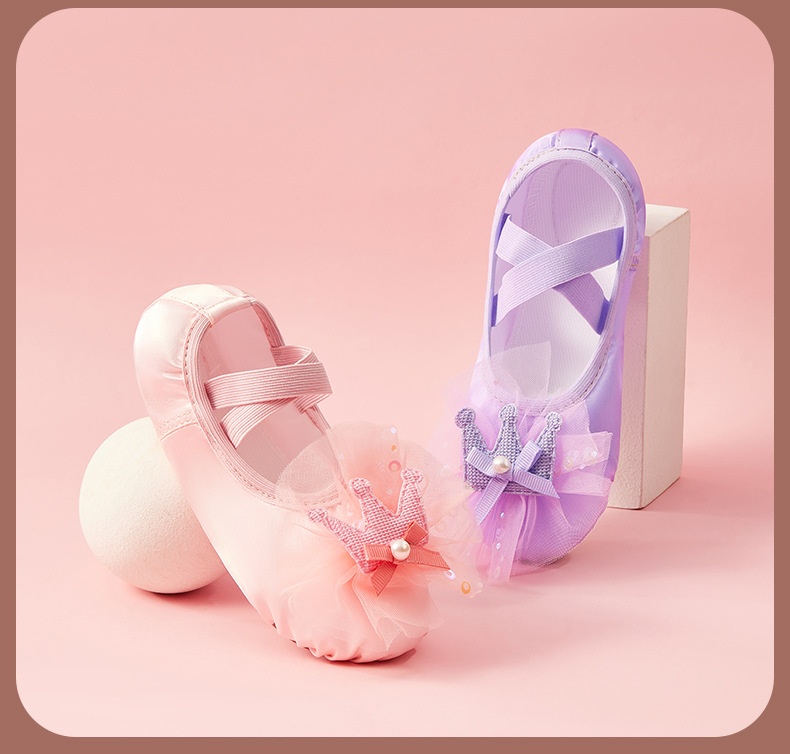 Ballet dansesko til børn med 3d krone design_voghion.com
