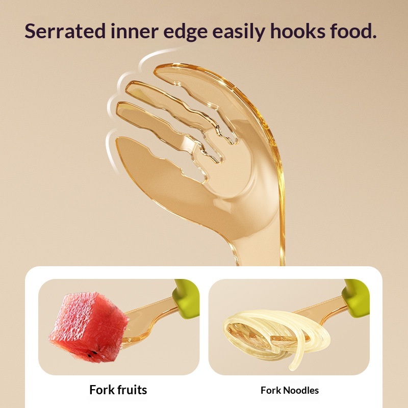 Nido Jingqi Learning To Eat Training Fork One-Year-Old Baby Self-Feeding Complementary Food Spoon Children's Tableware Set_voghion.com