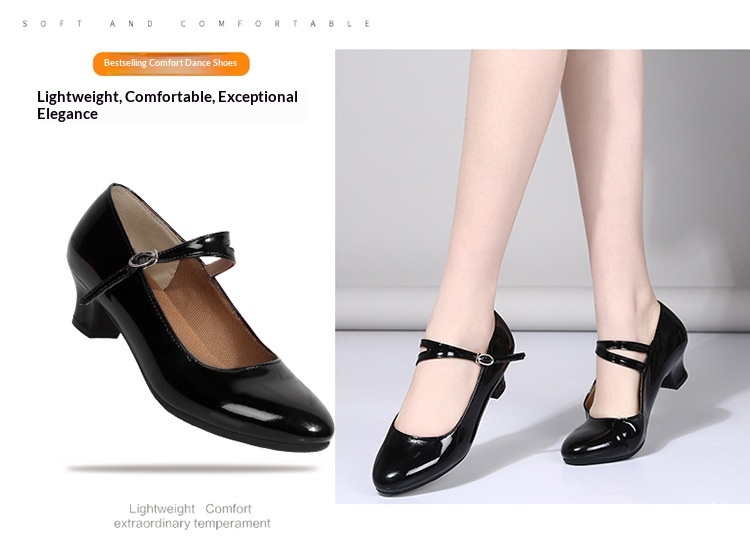 Latijnse dansschoenen voor dames met zachte zool en hak_voghion.com