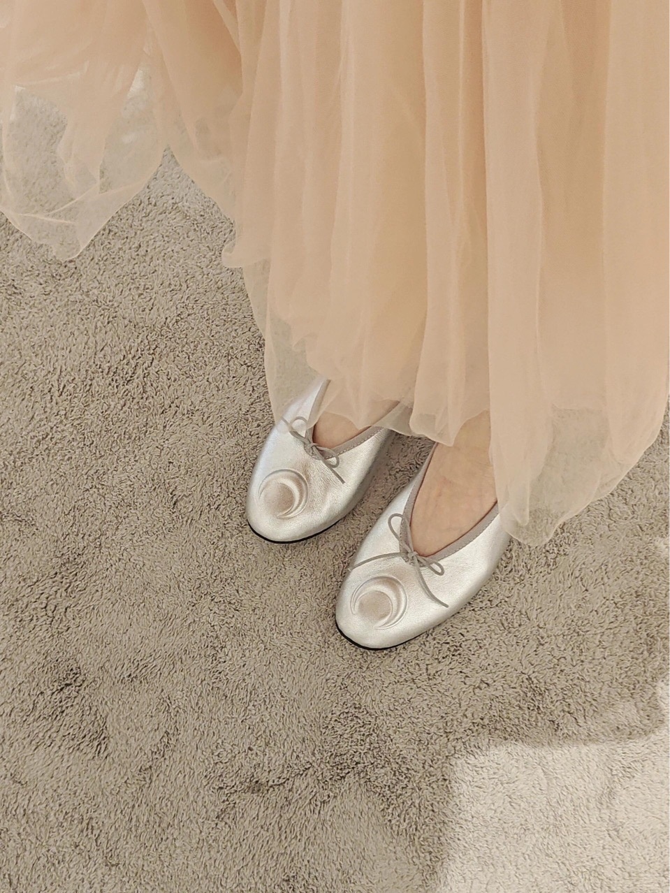 Dance Shoes For Women Crescent Print Bow Flat Ballet Shoes_voghion.com