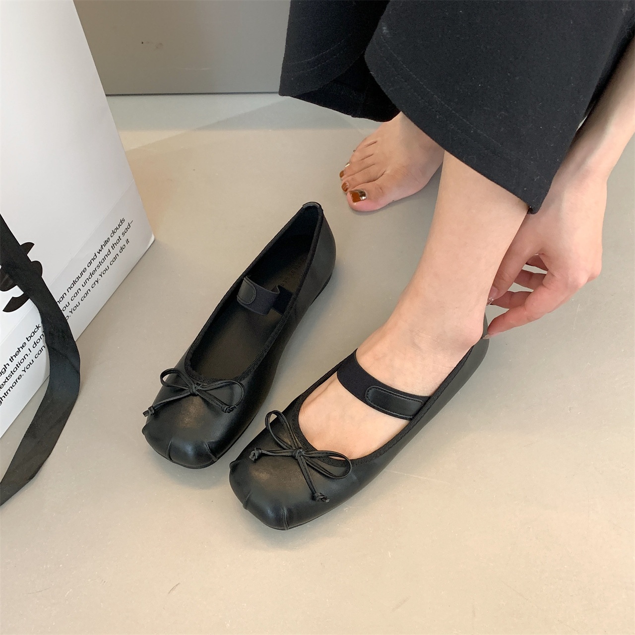 Women's Dance Shoes Bowknot Ballet Flats Versatile Flat Shoes_voghion.com