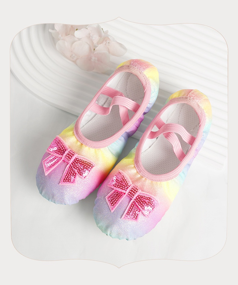 Sapatilhas de ballet para menina com sola macia e pata gato_voghion.com